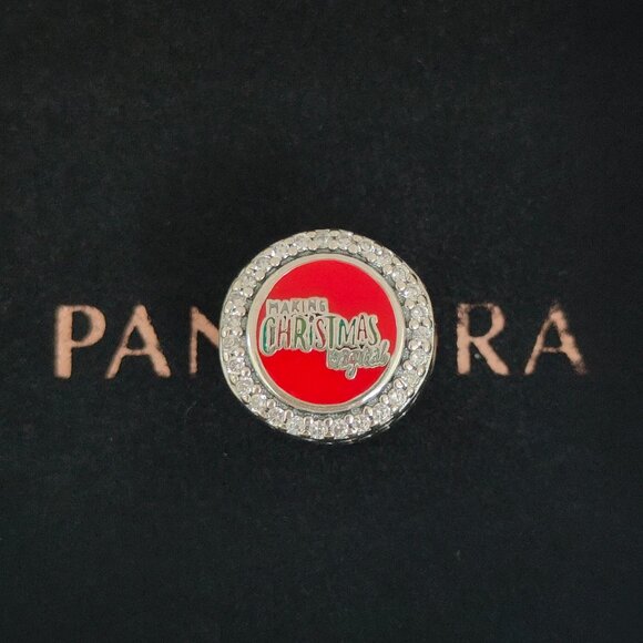 Pandora Mickey Mouse Holiday Bead Charm Bracelet Pendant S925 Silver with box - Picture 1 of 9